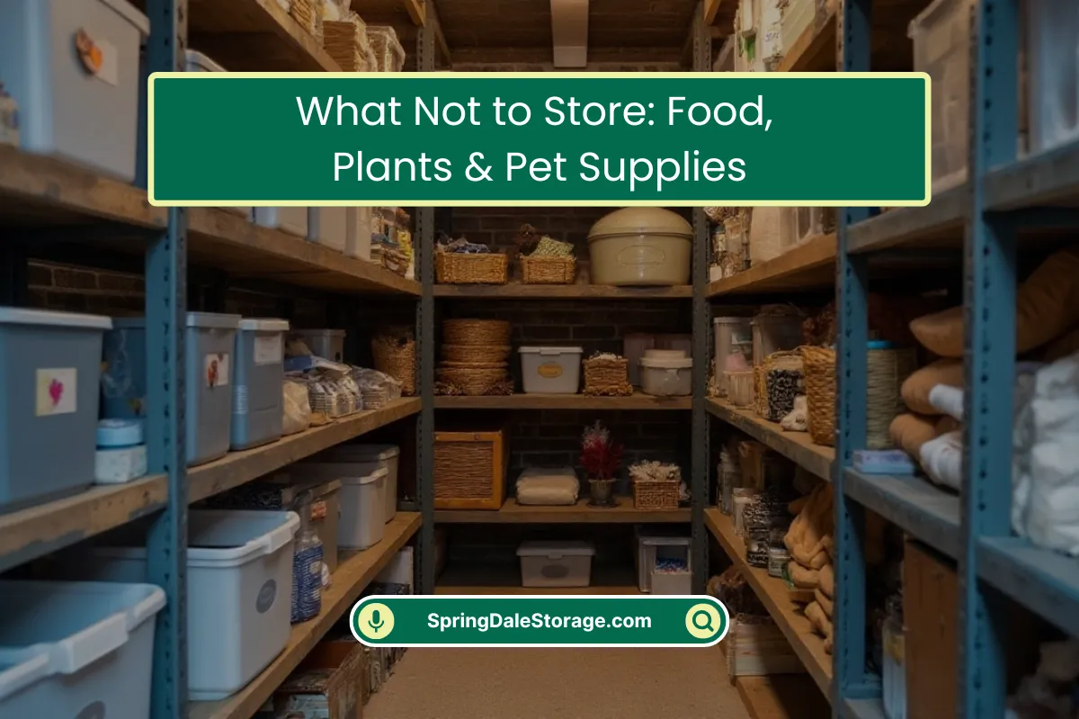 What Not to Store Food, Plants, Pet Items What Not to Store Food, Plants, Pet Items
